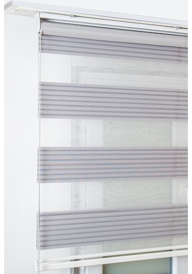 Pileli Gri Zebra Stor Kaliteli Güneşlik Perdeler