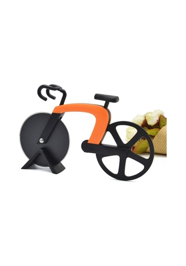 Ulzyvf Çift Tekerlekli Paslanmaz Çelik Pizza Bıçağı - Dekoratif Bisiklet Tasarımı, Pratik Diğer
