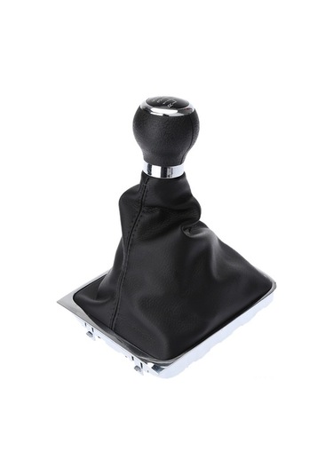 Fortunelane Vw Passat B6 6v Manual Shift Knob + Cap + Frame Set - Black & Chrome Black Siyah