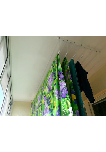 Güneş Asansörlü Çamaşır Askısı Çamaşırlık 4 Çubuklu 200 CM Gri