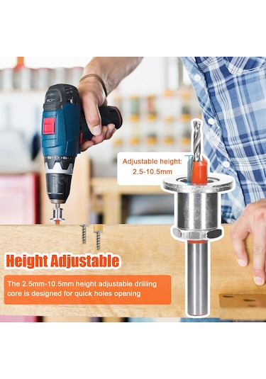 Hallow Shank Karbür Ağaç İşleme Yönlendirici Bit Havşa Matkabı 8 8 3.0 MM