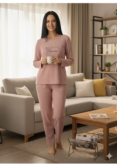Kadın Pembe İnspire Pijama Takımı Pembe