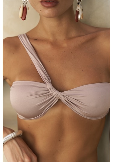 Mai Collection Mai Studios Co. Balisya Tek Omuz Asimetrik Lila Bikini Üstü Lila