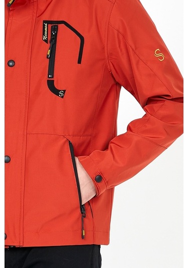 Sivaist Yeni Sezon Erkek Turuncu Softshell Kapüşonlu Iç Cepli Mont