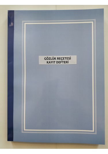 Gözlük Optik Reçete Kayıt Defteri Karton Kapak