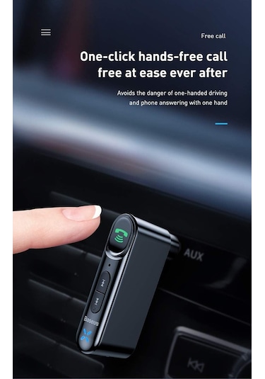Baseus Qiyin Wireless-Bluetooth 5.0-3.5 MM Aux Araç Bluetooth Kiti
