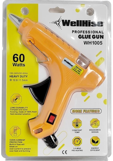 WellHise WH1005 60W Sıcak Mum Silikon Tabancası Glue Gun