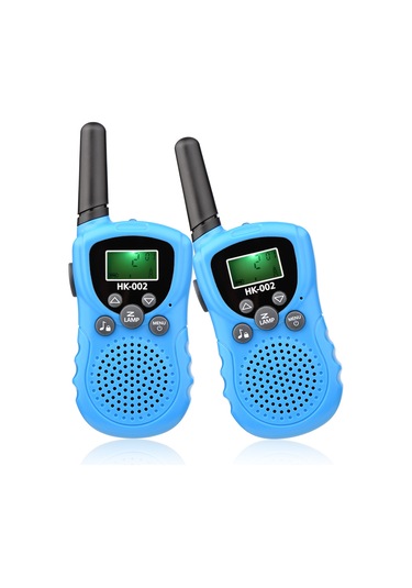 Geeksen Kask Telsizi Hk-002 Çocuk Telsizi Açık Hava Ebeveyn-çocuk İki Yönlü El Telsizi Pilsiz 2 Paket Saf Mavi + Saf Mavi
