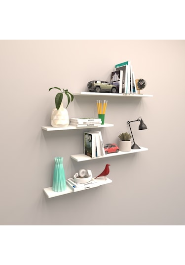 Rafkestir 4 Lü Raf Set ( 80-80-60-60 ) Beyaz ( Mat )