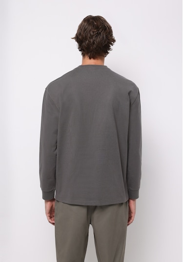 Colins Comfort Fit Yuvarlak Yaka Düz Erkek Gri Uzun Kol Tişört Cl1076435 Q1.v1 Dgr Koyu Gri