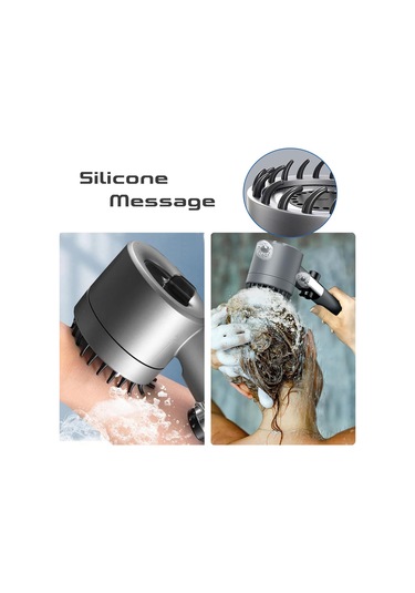 2023 Yeni  Masaj Duşu Üç Ayarlanabilir Filtreli Duş Başlığı Modu Duş Başlığı Ve Hortumu Tıkanma Önleyici Nozul Ve Pp Pamuklu Filtreli Duş Başlığı Gri