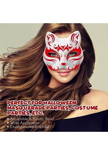 Boyanabilir 10 Adet Kedi Maskesi, Hayvan Kostümü Maskeleri, Maskeli Balo İçin Beyaz Yarım Maskeler, Çocuklar İçin Cosplay Maskeleri, Kostüm Partisi Hediyeleri
