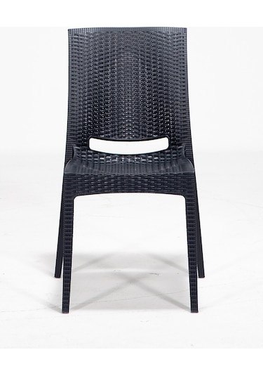 2 Adet Rattan Antrasit Sandalye / Balkon-bahçe-teras Antrasit