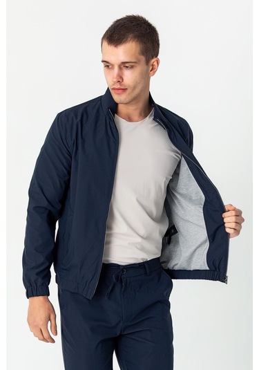 Erkek Rahat Kesim Beli Lastili İçi Astarlı Klasik Baharlık Mont Lacivert