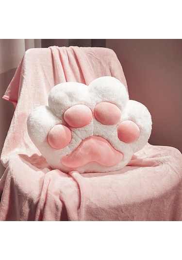 Suntek Kedi Pençesi Yastık Battaniye Sevimli  Beyaz