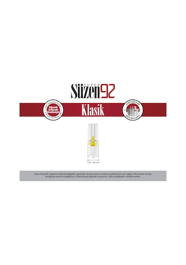 Süzen92 Sigara Ağızlığı Filtresi Klasik 144'lü Kutu