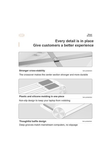 Didadodo Taşınabilir 5 Kademeli Soğutmalı Dizüstü Standı - Katlanabilir Ve Ayarlanabilir