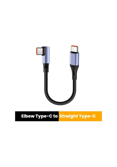 Crouch 6a Çift Dirsek Usb C Kablo 0.15m/0.3m Hızlı Şarj Iphone Uyumlu 15/16 Samsung Xiaomi Huaweiblackdiğer
