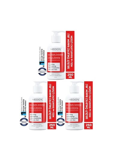 Nedox Sıkılaştırıcı Selülit Karşıtı Vücut Şekillendirici Jel 3 x 250 ML