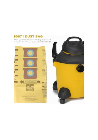 Gildedwill 3'lü Paket H Tipi 9067100 Vakum Filtre Torbası, 5-8 Galonluk Atölye Vakumları İçin Yedek Parça, 90671 9067100 Parçasını Değiştirin Gildedwill 3'lü Paket H Tipi 9067100 Vakum Filtre Torbası, 5-8 Galonluk Atölye Vakumları İçin Yedek Parça, 90671 9067100 Parçasını Değiştirin