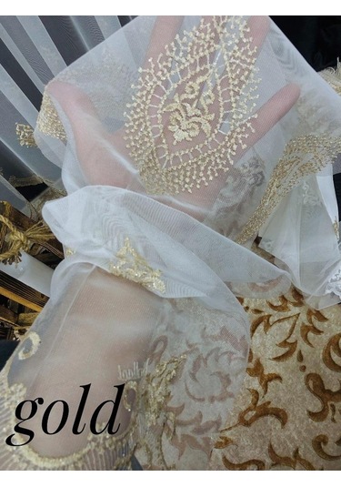 Tül Perde Moss Desen 00U44730 Kodlu Brode Işlemeli Çok Renkli