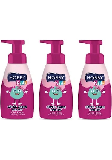 Hobby Kids Köpük Sabun Çilek Kokulu 200 ML x 3