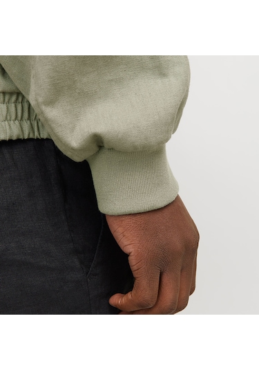 Jack&jones Blaleister Linen Blend Bomber Erkek Haki Klasik Yaka Ceket Haki-1