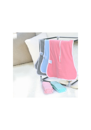 Moveevo Insular Bebek Kundak Pamuklu Bebek Uyku Tulumu 0-3 Aylık Bebek Mavi M Beden 60cm İçin Uygundur Mavi