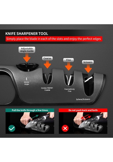 Lmetjma Ayarlanabilir Açılı Bıçak Bileyici 3 Aşamalı El Tipi Manuel Bileyici Profesyonel Bıçak Makas Bileyici Taşı Jt287