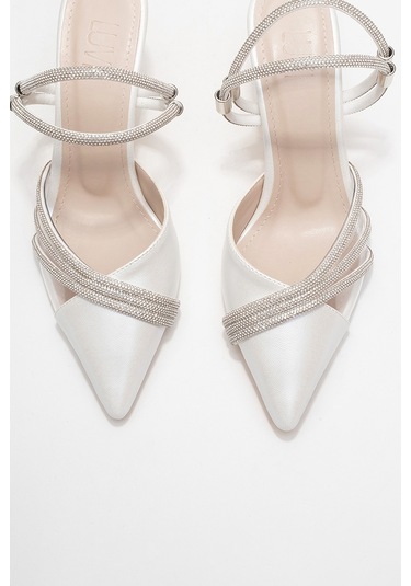 Lavıe Sedef Cilt Şerit Taşlı Kadın Abiye Ayakkabı Sedef