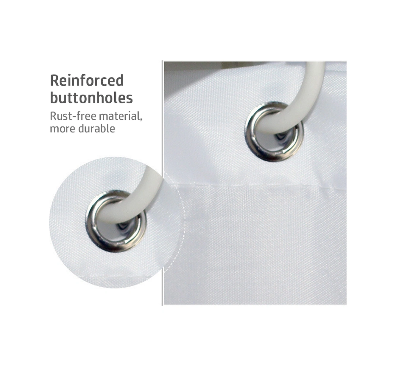 Youmex Beyaz Su Geçirmez Banyo Perdesi - 180x180 Cm, 12 Adet Kanca İle, Kalın Poliester Malzeme Beyaz