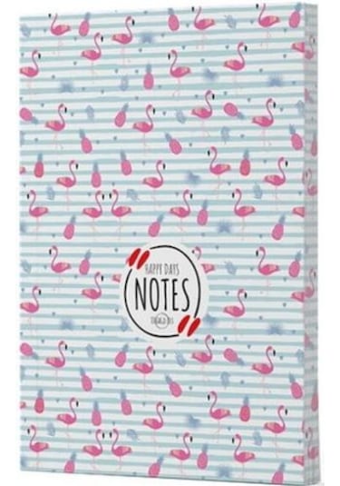 Flamingo 4 Çizgili Defter Yan Baskılı Siyah