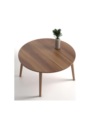Faymend 70cm Yuvarlak Orta Sehpa Ceviz Ceviz