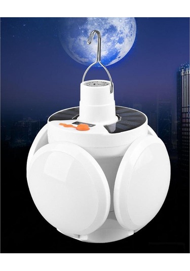Ccgloball Güneş Led Kamp Işık Usb Şarj Ampul Mobil Gece Pazarı Işık, Durak Beyaz
