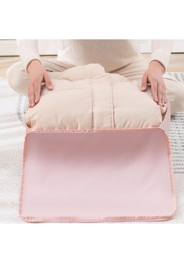 Homyl Yorgan Saklama Çantası Kendini Sıkıştırma Pembe
