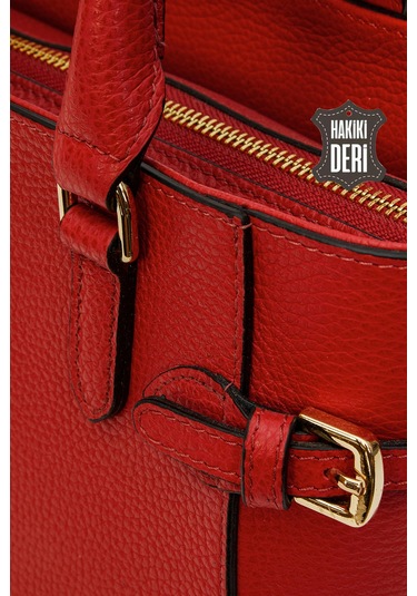 Hakiki Deri Kadın El Çantası Kırmızı Smr7922 Kırmızı