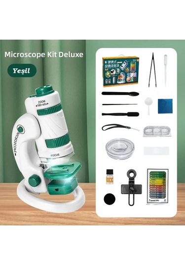 Techtic Dijital Mikroskop Seti 60-180x Büyütme El Mini Eğitici