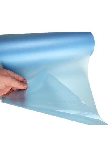 Parlak Simli Görünüm Mavi Renk Yapışkanlı Folyo 30 Cm 1 Metre