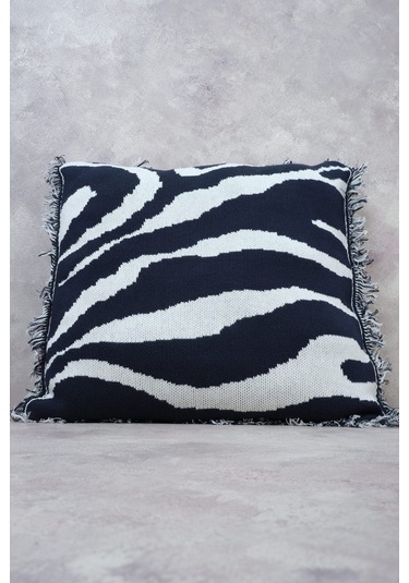 Peraluna Zebra Pıllow %100 Organik Pamuk Triko Yastık Kılıfı 45x45 Cm Lacivert - Lacivert