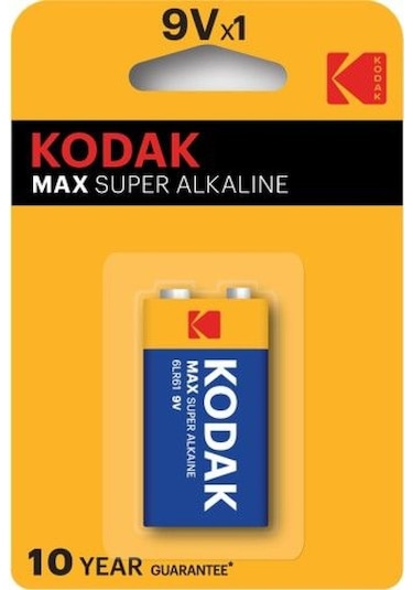 Kodak Max Süper Alkaline 9 Volt Pil