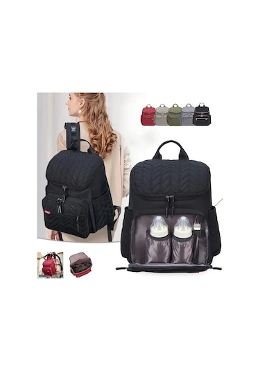 Wangxi Anneler İçin Büyük Kapasiteli Kırmızı Sırt Çantası Temel Gereksinimleri Taşıma Seyahat Ve Puset Kullanımı İçin Mükemmel Kirmizi