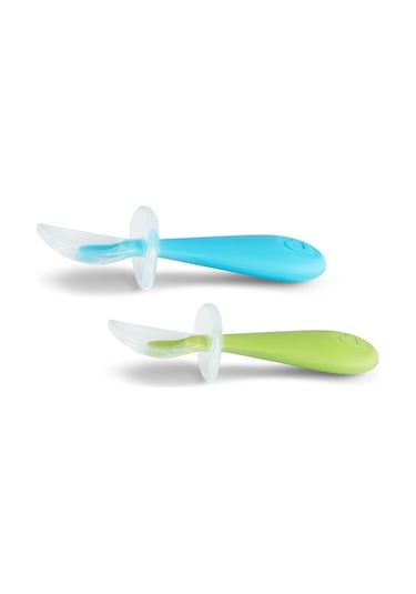 Munchkin Yumuşak Beslenme Alıştırma Kaşıkları 6+ Ay Mavi - Yeşil 2'li Mavi -Yeşil
