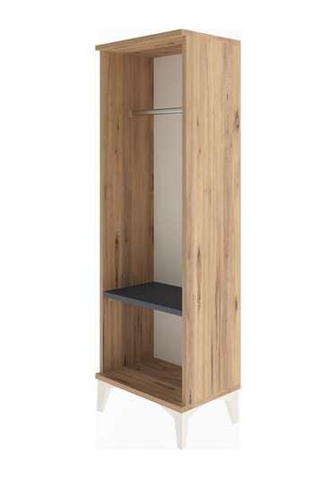 Arges Dolap Tek Raflı Tek Askılı 44x30x134 Çam-antrasit Çam