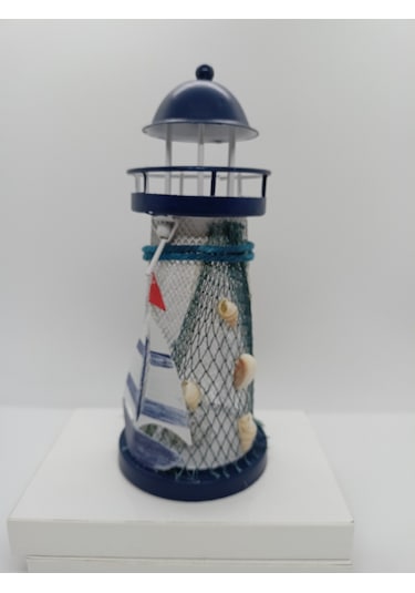 METAL LED IŞIKLI DENİZ FENERİ-DEKORATİF