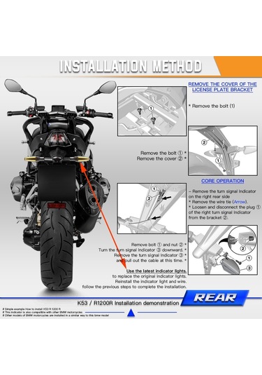 Bmw R1200 Motosiklet İçin 2 Adet Kc062 18leds Dönüş Sinyali Işığı Şeffaf Siyah