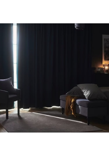 En 290cm.boy 250 Cm.blackout Karartma Fon Perde.siyah Renk Siyah