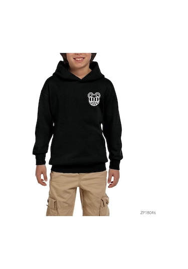 Radiohead Symbol Siyah Çocuk Kapşonlu Sweatshirt Siyah