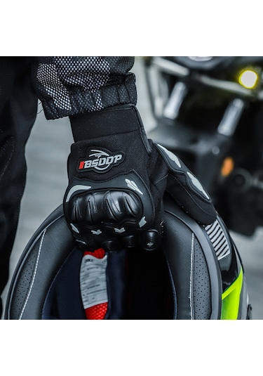 Konesam Bsddp Rh-a0107 Motosiklet Eldiveni Siyah 2xl: 4 Mevsim Nefesli, Çarpma Önleyici, Dokunmatik Ekran Uyumlu Tam Parmaklı