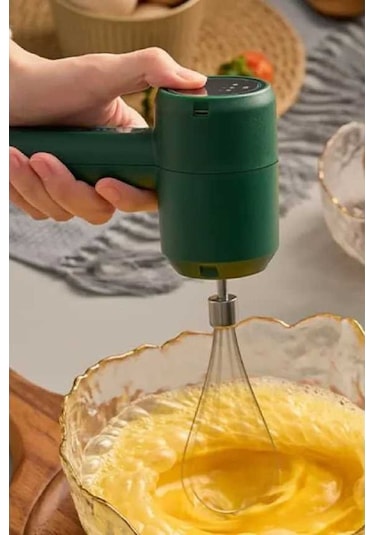 Novahub Şarjlı Kablosuz Mikser, 3 Kademeli Taşınabilir Yeşil