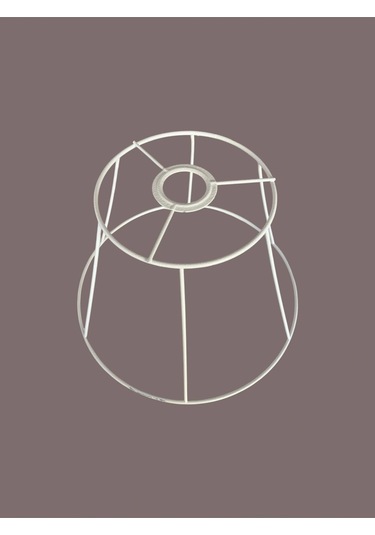 Konik Avize Teli , İskeleti Standart Boy 30x20 Cm Beyaz Statik Boyalı Duy Takımı Dahil Beyaz